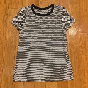 Old Navy Black and White Striped Tee